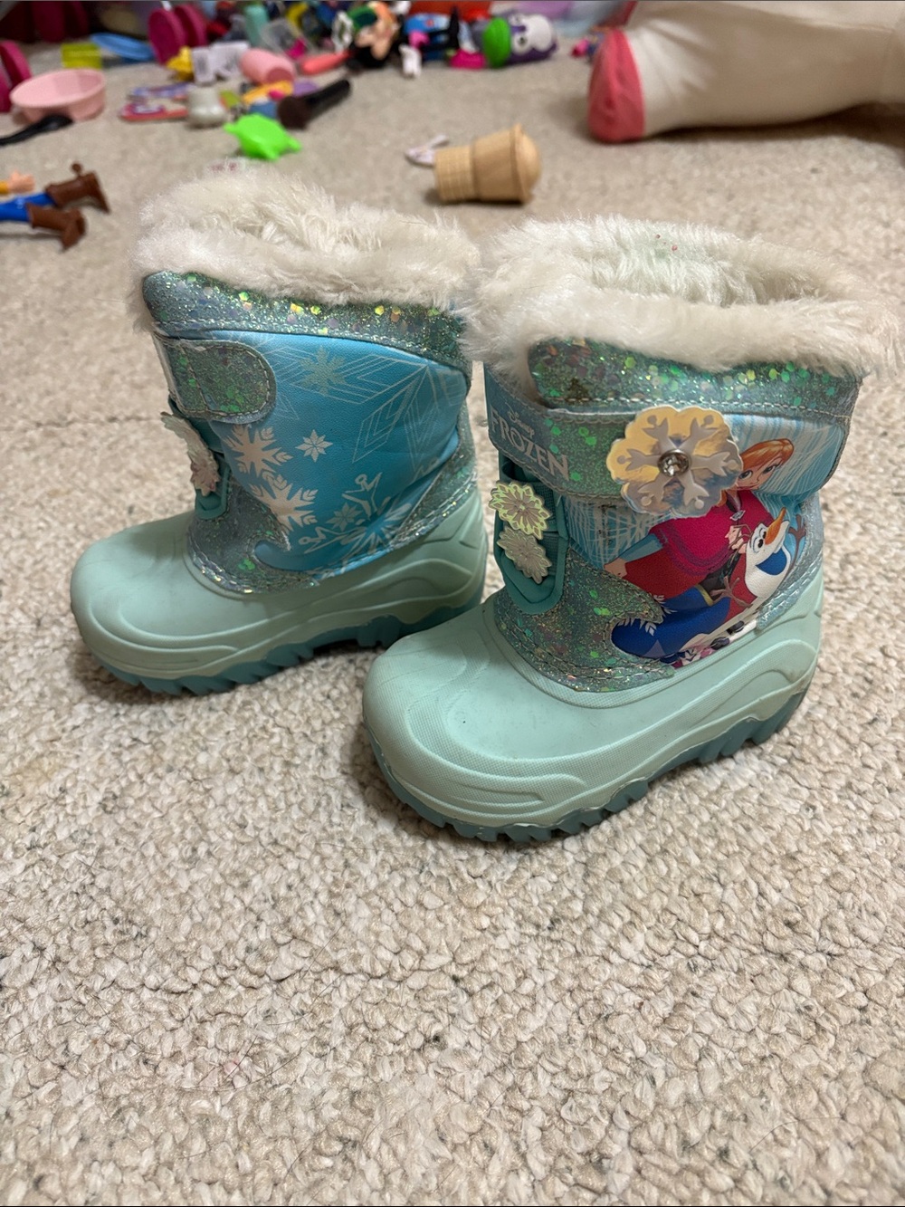 Target Light Blue Frozen Kids Winter Snow Boots with Faux Fur